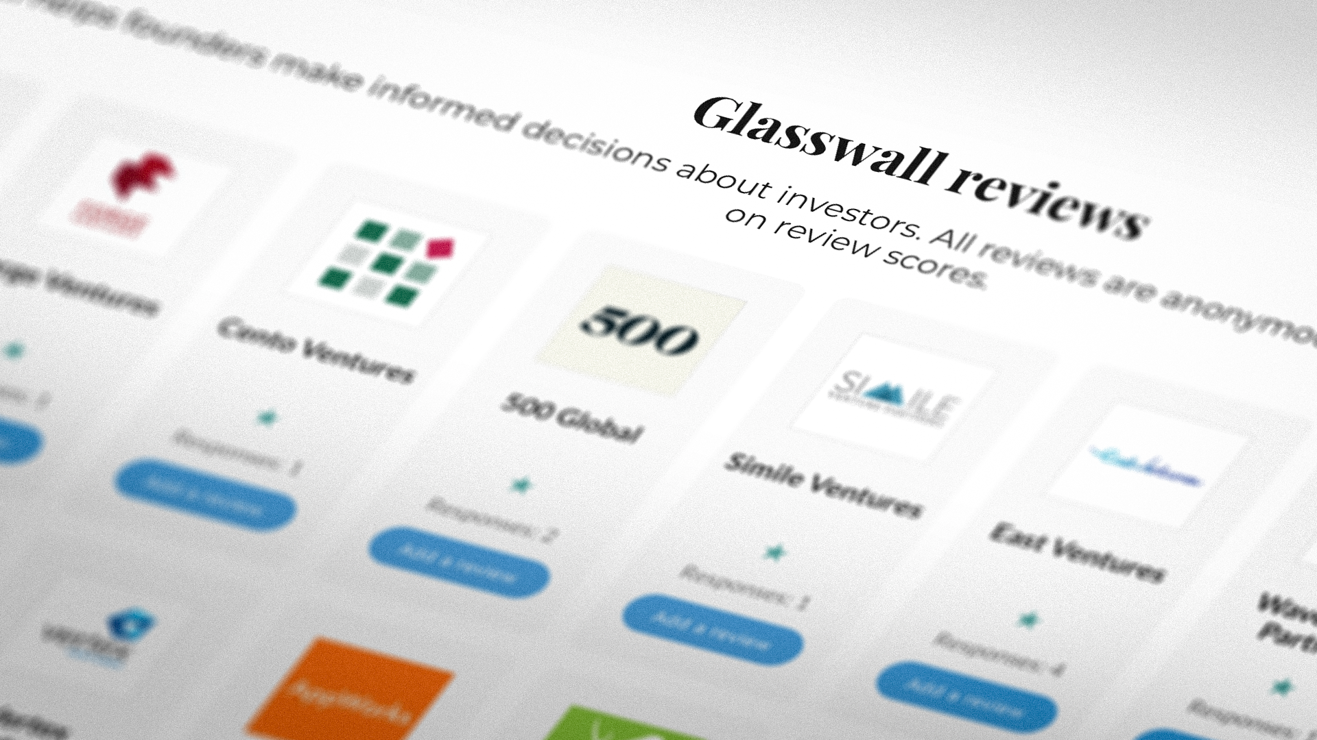 Glasswall: The things anonymous founders say about VCs