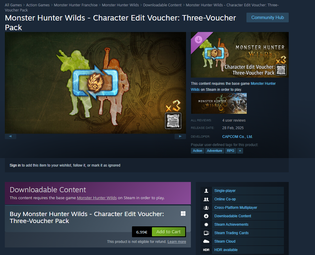 Monster Hunter: Wilds 迫使您付費以更改角色的外觀