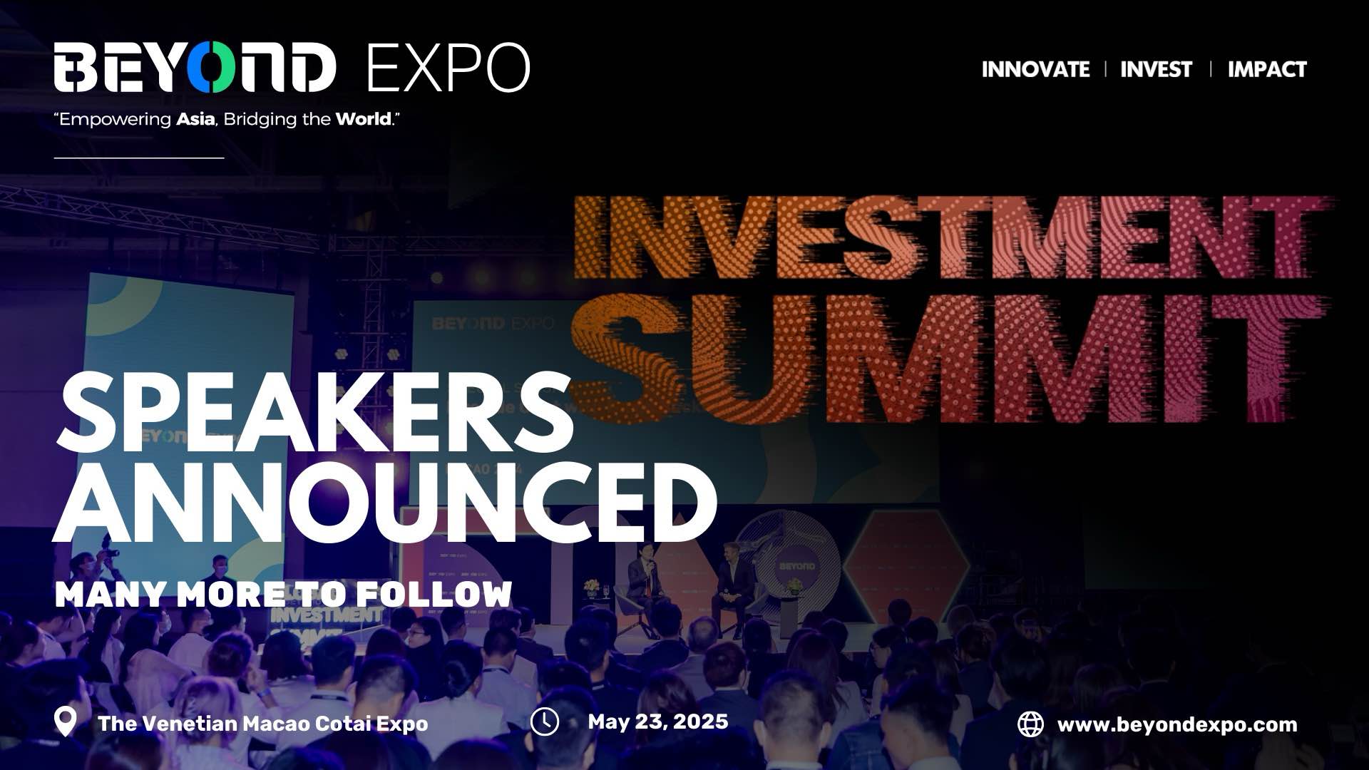 BEYOND Expo 2025 Announces Global Investment Summit Speaker Lineup