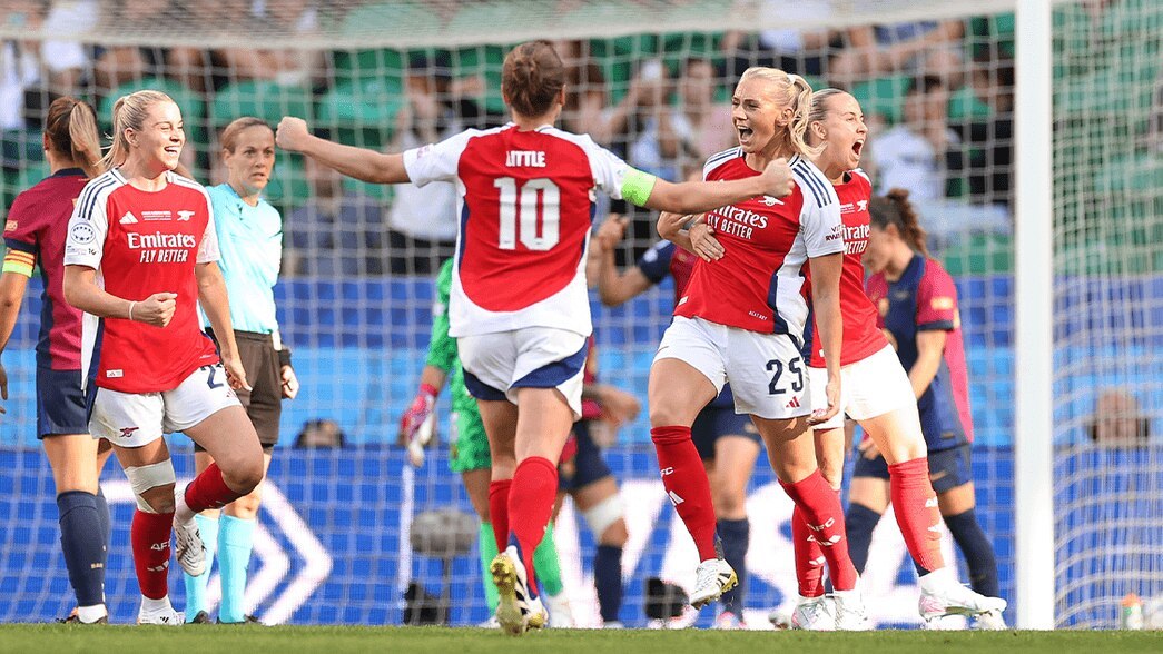 阿森納擊敗巴塞羅那第二次贏得女足冠軍聯賽冠軍