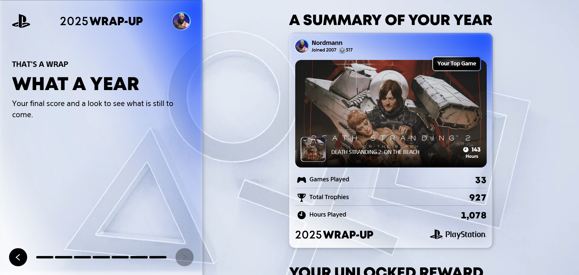 你在 2025 年使用 PlayStation 的一年過得如何？