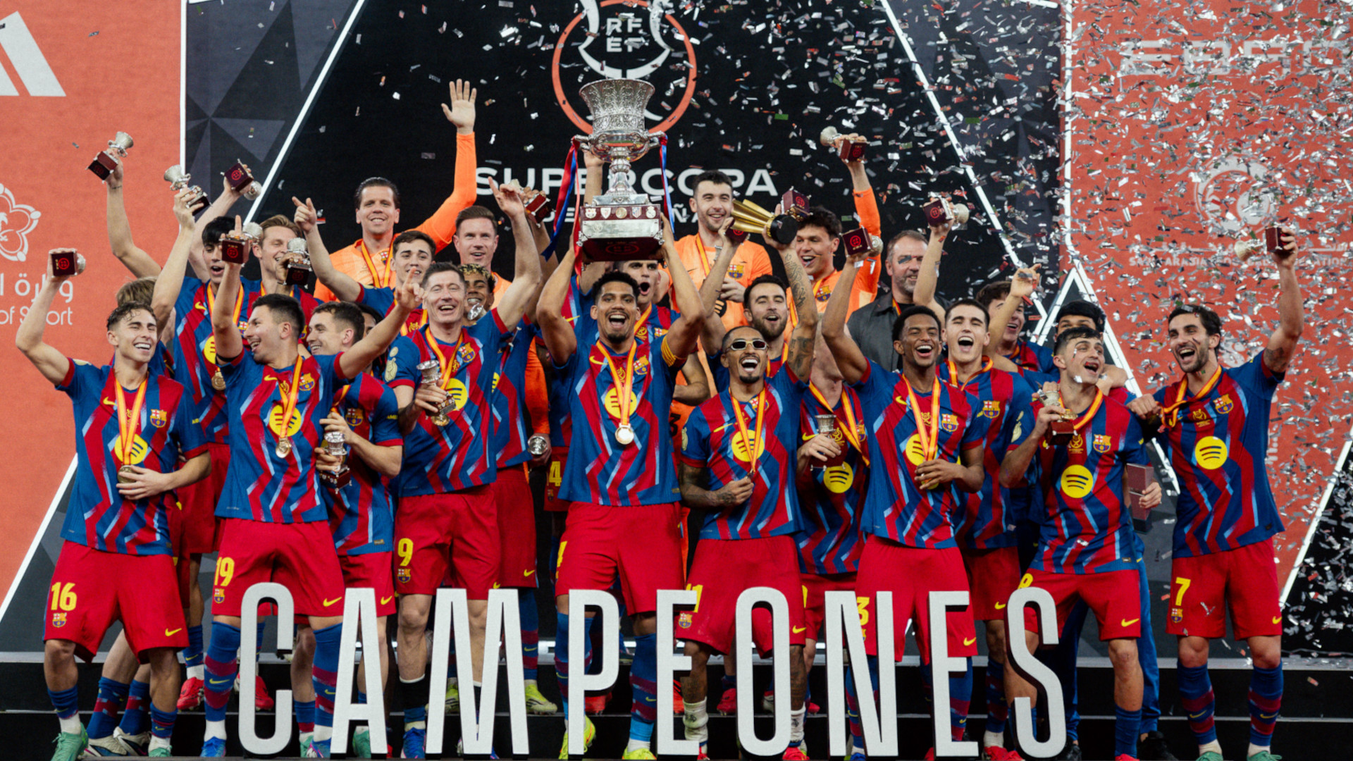 巴塞隆納以3比2擊敗皇家馬德里，連續第二年奪得西班牙超級盃冠軍