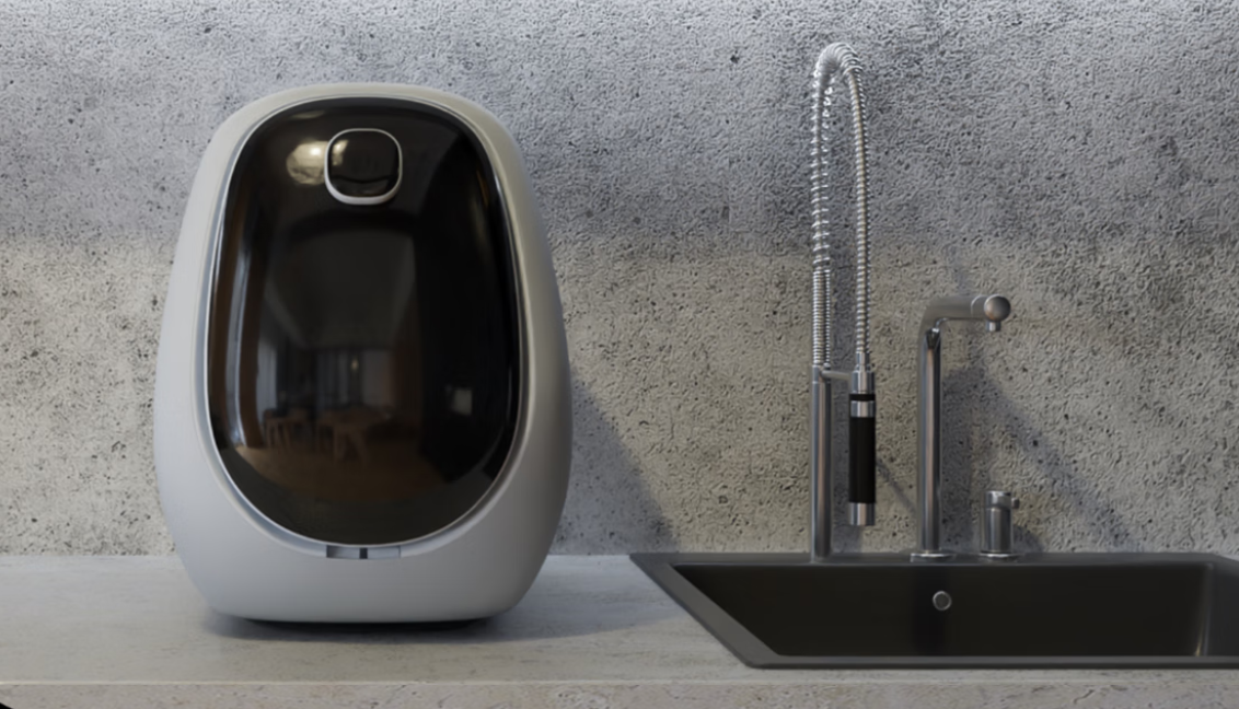 LICURV explores instant kitchen cleaning with compact dishwasher and five-second wash