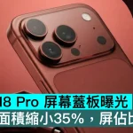 iPhone 18 Pro 屏幕蓋板曝光，動態島面積縮小35%，屏佔比再提升