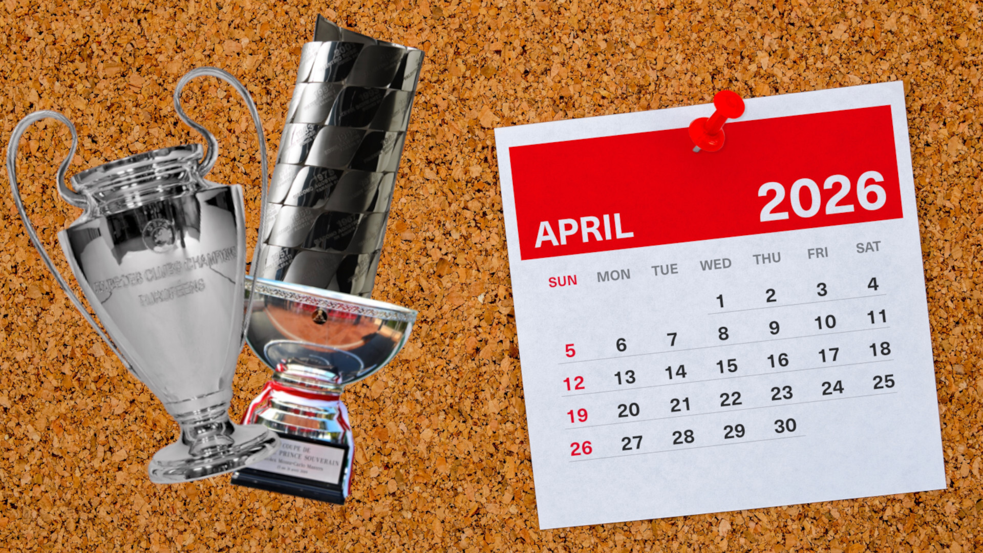2026年4月的主要體育賽事：冠軍聯賽、MotoGP、網球……