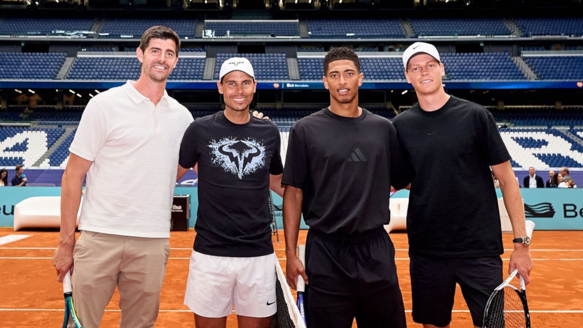 納達爾、辛納、貝林漢姆和庫爾圖瓦在伯納烏舉行友誼網球集會