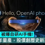 OpenAI 被曝自研AI手機！2028年量產，股價創歷史新高